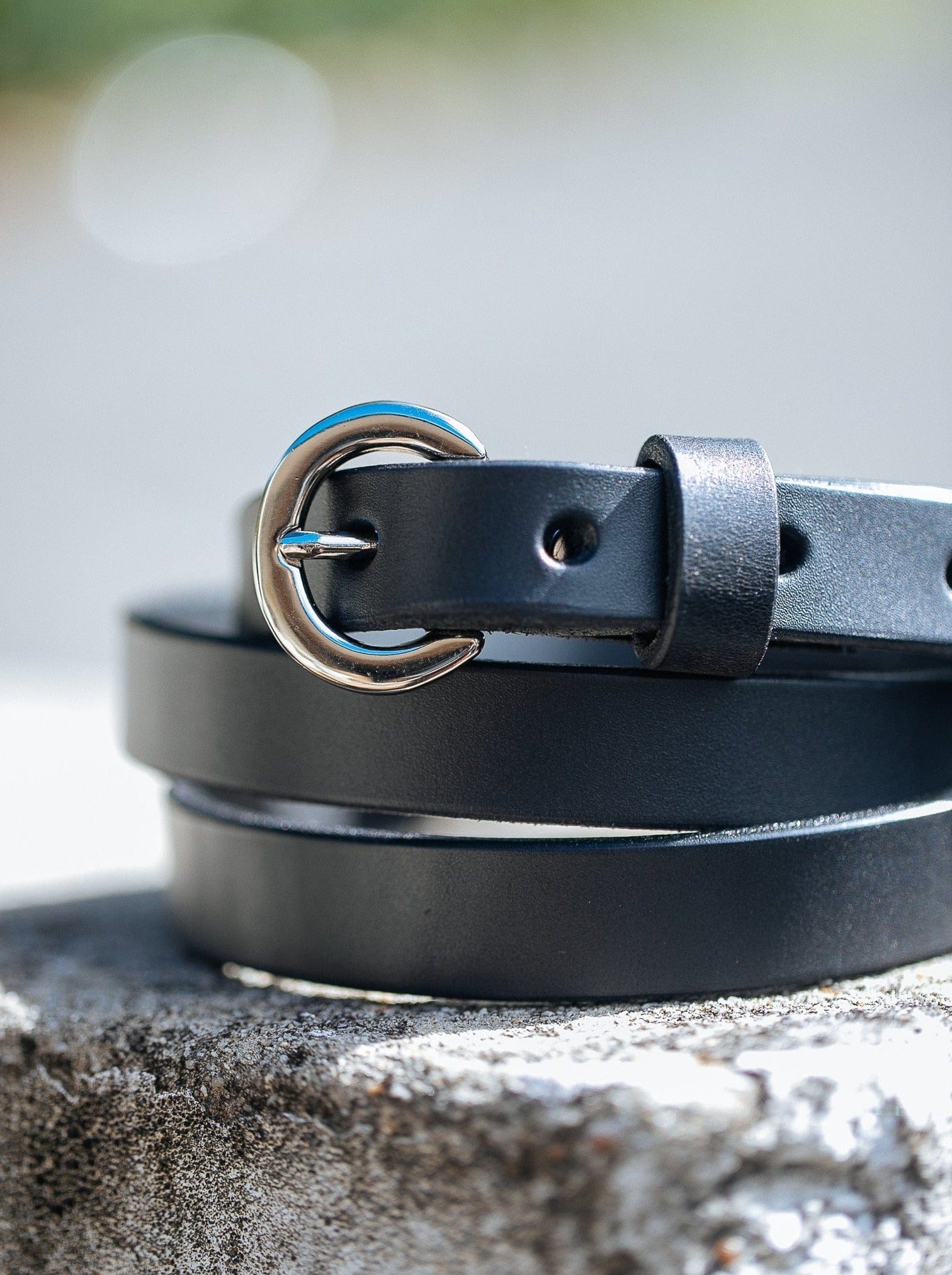 The Real McCaul Leathergoods Classic Narrow 20mm Belt - Black Australian Made Australian Owned Solid Leather Narrow Belt Made In Australia - 20mm  - Black