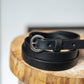 The Real McCaul Leathergoods Classic Narrow 20mm Belt - Black Australian Made Australian Owned Solid Leather Narrow Belt Made In Australia - 20mm  - Black