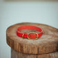 The Real McCaul Leathergoods Collar Classic Dog Collar - 15mm - Red Australian Made Australian Owned Leather Dog Collar with Brass Fittings- Australian Made