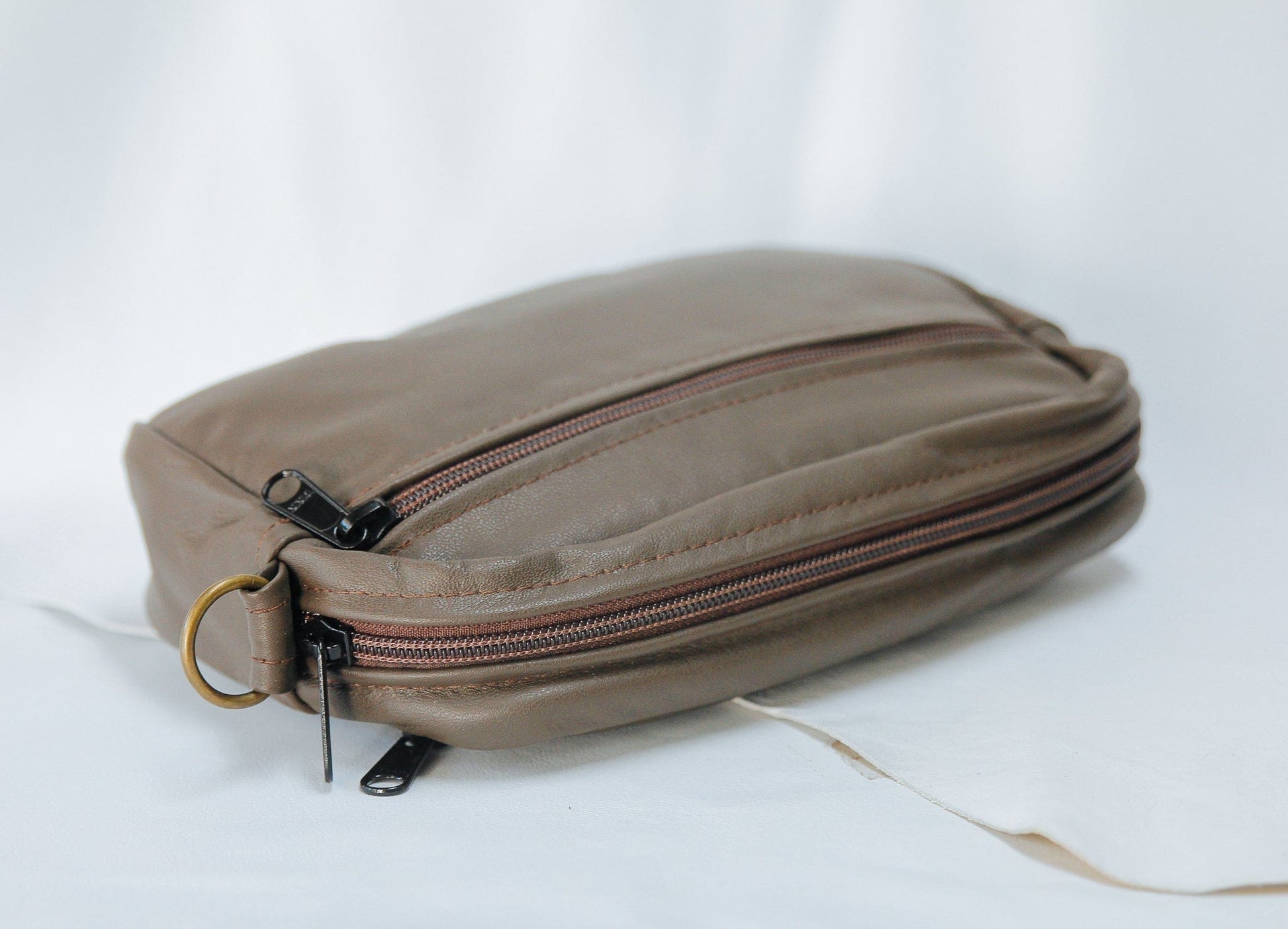 The Real McCaul Leathergoods Dark Brown Utility Wrist Bag - Cowhide Australian Made Australian Owned Leather Utility Bag- Made In Australia