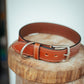 The Real McCaul Leathergoods Deluxe Rancher Dog Collar - 38mm - Tan Australian Made Australian Owned Leather Dog Collar with Brass Fittings- Australian Made