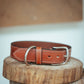 The Real McCaul Leathergoods Deluxe Rancher Dog Collar - 38mm - Tan Australian Made Australian Owned Leather Dog Collar with Brass Fittings- Australian Made