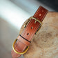 The Real McCaul Leathergoods Deluxe Rancher Dog Collar - 38mm - Tan Australian Made Australian Owned Leather Dog Collar with Brass Fittings- Australian Made