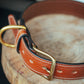 The Real McCaul Leathergoods Deluxe Rancher Dog Collar - 38mm - Tan Australian Made Australian Owned Leather Dog Collar with Brass Fittings- Australian Made