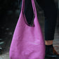 The Real McCaul Leathergoods Handbags Purple Sling Tote Bag - Cowhide Australian Made Australian Owned Slouch Tote Bag Leather Made In Australia 