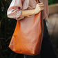 The Real McCaul Leathergoods Handbags Rust Sling Tote Bag - Cowhide Australian Made Australian Owned Slouch Tote Bag Leather Made In Australia 