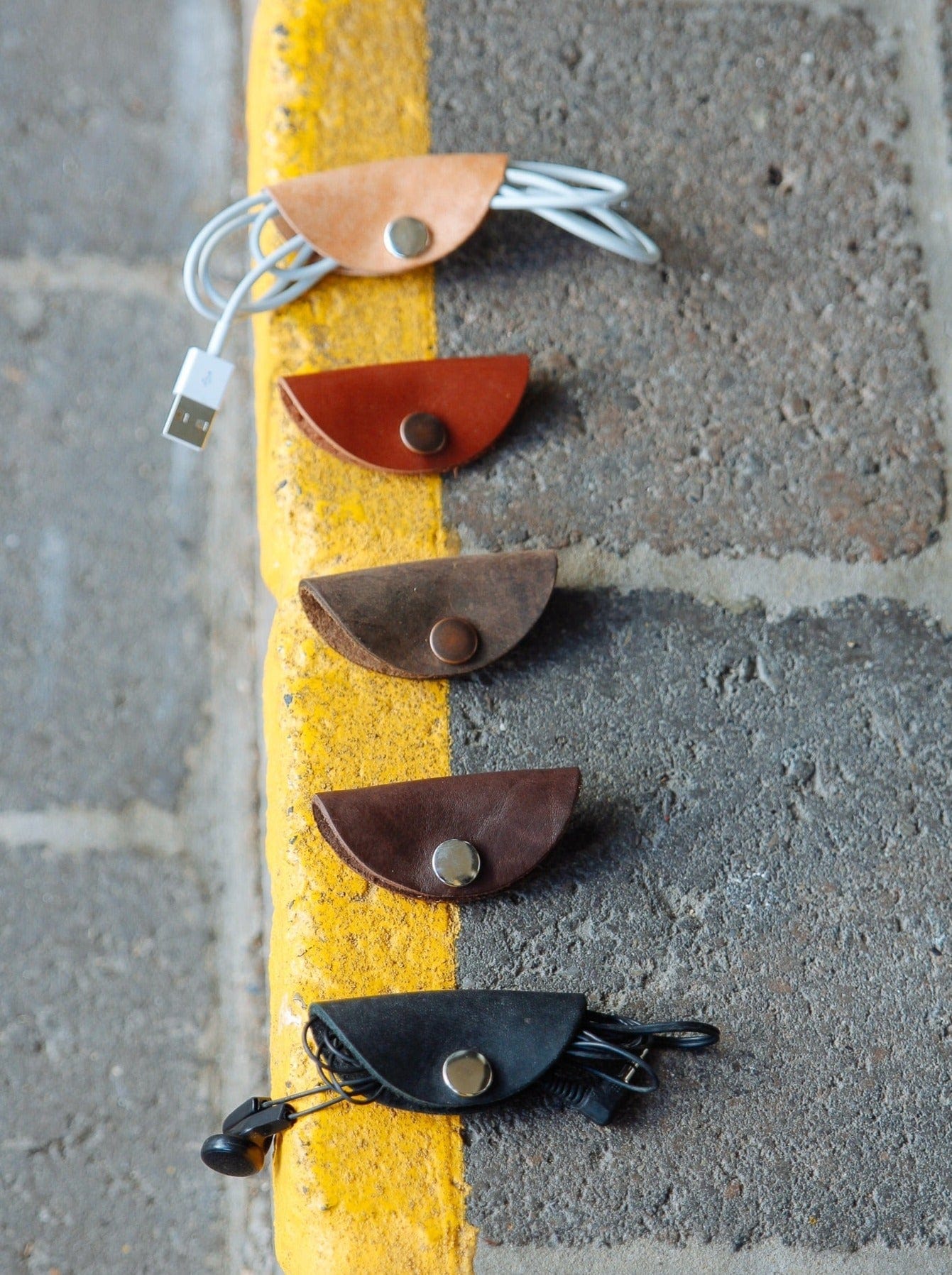 The Real McCaul Leathergoods Headphone/Cord Holder Australian Made Australian Owned