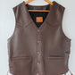 The Real McCaul Leathergoods Jackets Classic Lace Up Motorcycle Vest - Men's - Brown Australian Made Australian Owned Lace-Up Leather Motorcycle Vest in Cowhide- Australian Made