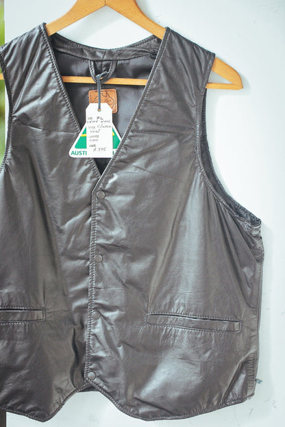 The Real McCaul Leathergoods Jackets Small / Black Traditional Waistcoat Vest- Cowhide Leather Australian Made Australian Owned Leather Vest Jacket Waistcoat - Australian Made