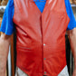 The Real McCaul Leathergoods Jackets Small / Red Traditional Waistcoat Vest- Cowhide Leather Australian Made Australian Owned Leather Vest Jacket Waistcoat - Australian Made