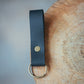 The Real McCaul Leathergoods Keyring Black / Antique Brass Simple Key Loop Australian Made Australian Owned Leather Key Fob Holder Belt Hook Made In Australia
