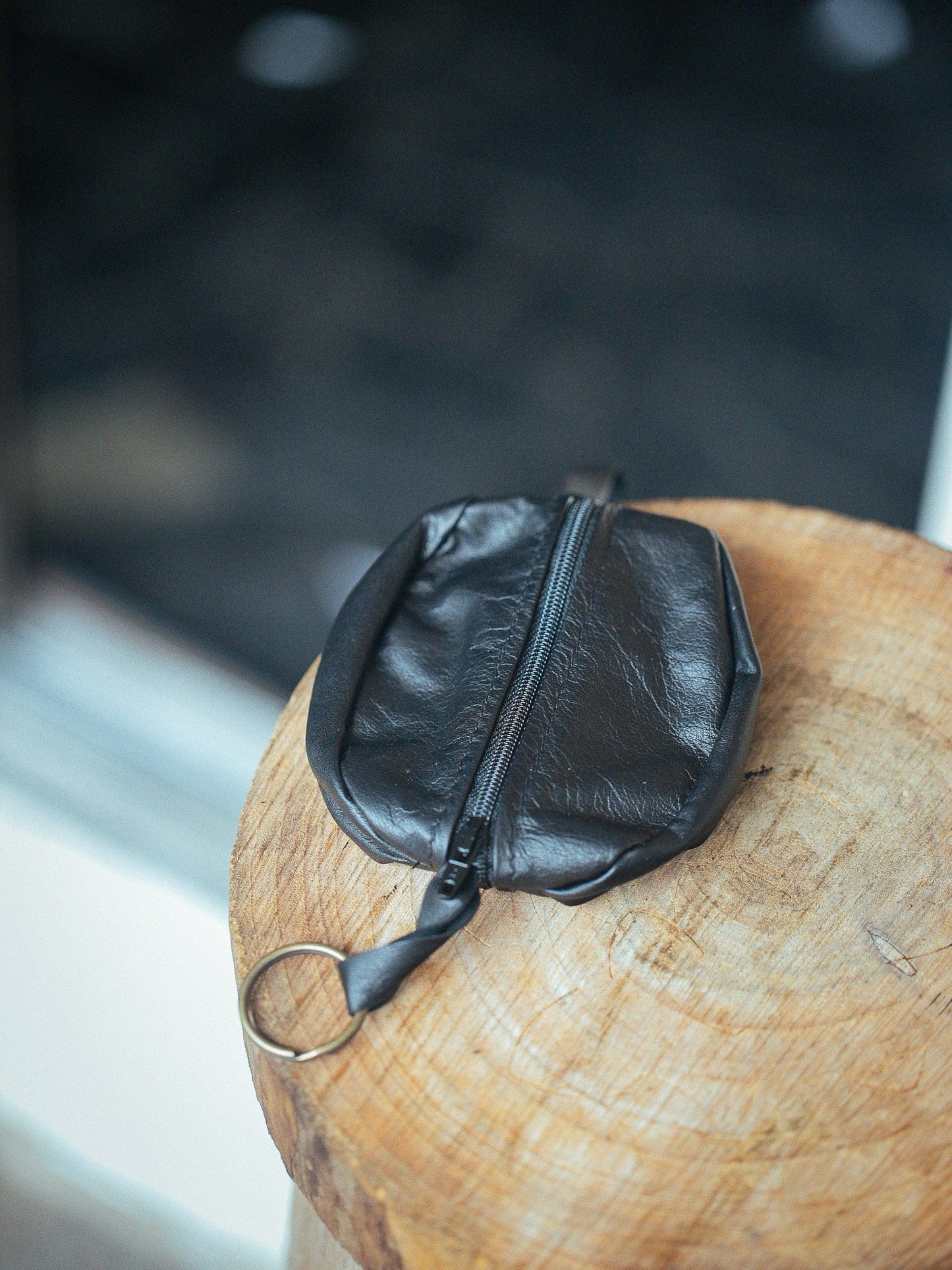 The Real McCaul Leathergoods Keyring Black / Nylon / Large Double Sided Key & Coin Pouch - Kangaroo Australian Made Australian Owned Double Sided Key & Coin Pouch- MADE IN AUSTRALIA - Genuine Leather