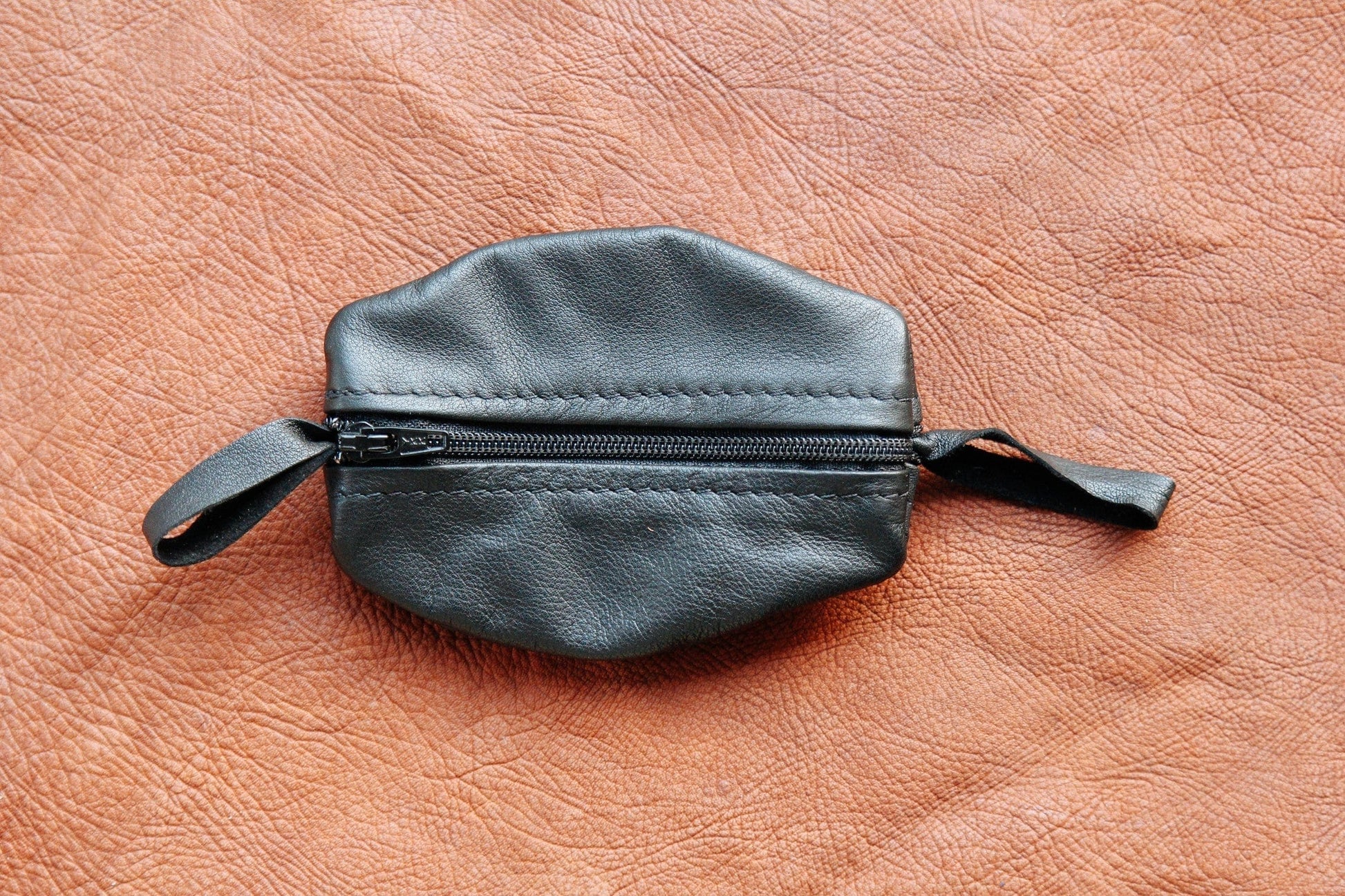 The Real McCaul Leathergoods Keyring Black / Nylon / Medium Double Sided Key & Coin Pouch - Cowhide Australian Made Australian Owned Double Sided Key & Coin Pouch- MADE IN AUSTRALIA - Genuine Leather