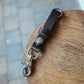 The Real McCaul Leathergoods Keyring Dark Brown / Silver Belt Loop Key Chain Fob Australian Made Australian Owned Leather Key Fob Holder Belt Hook Made In Australia