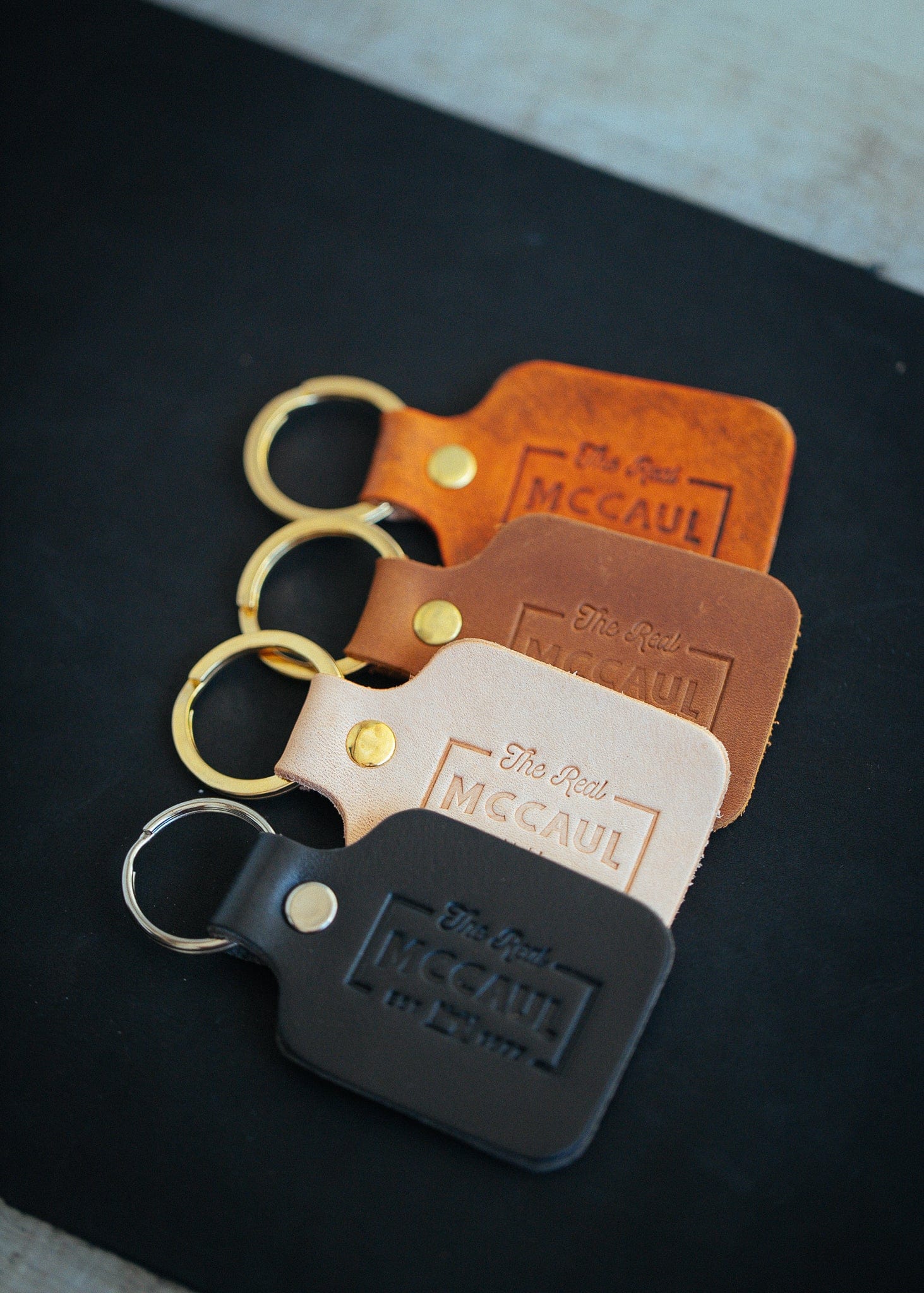 The Real McCaul Leathergoods Keyring Keyring - Branded Australian Made Australian Owned Leather Key Fob Holder Belt Hook Made In Australia