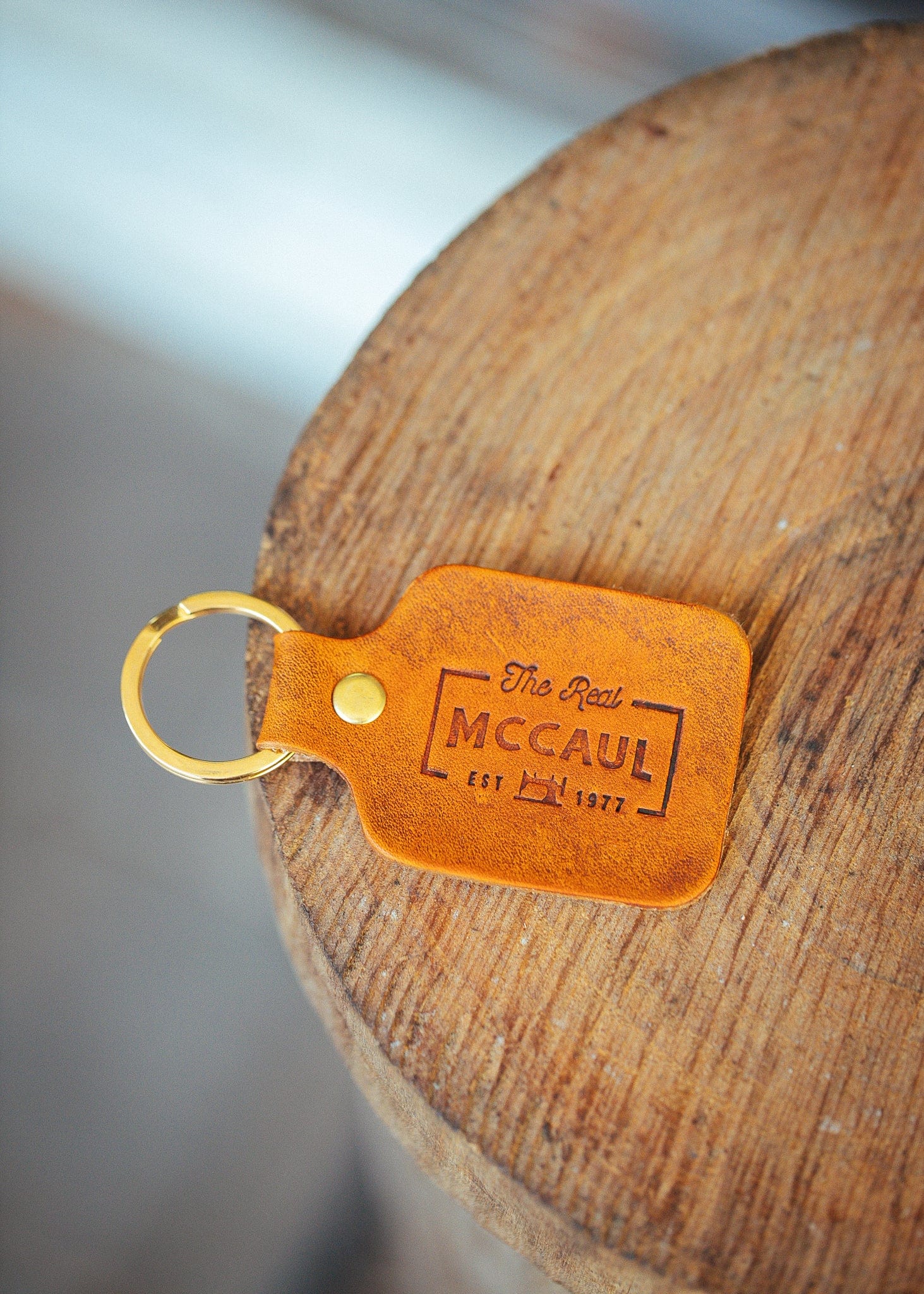 The Real McCaul Leathergoods Keyring Keyring - Branded Australian Made Australian Owned Leather Key Fob Holder Belt Hook Made In Australia