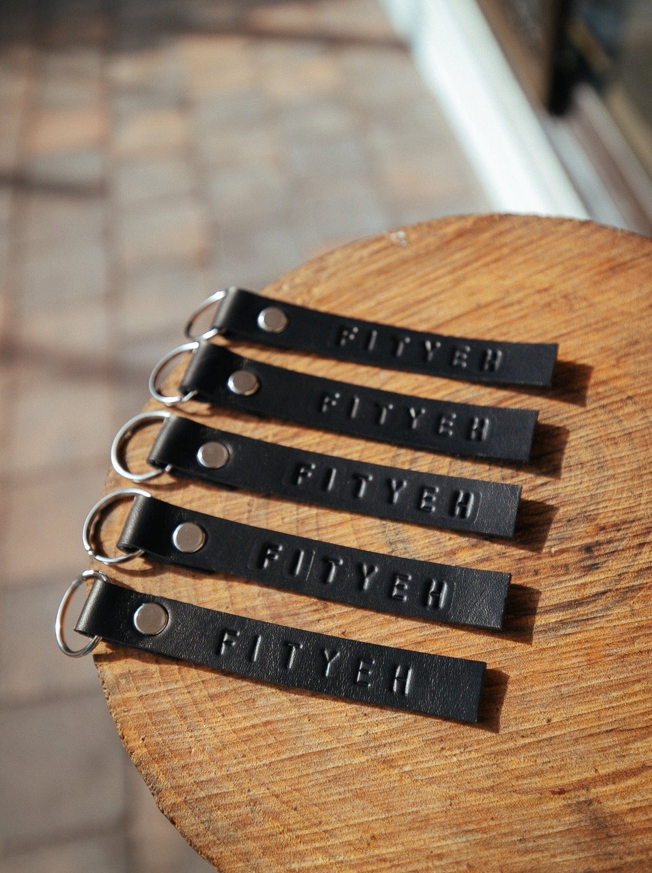 The Real McCaul Leathergoods Keyring Personalised Leather Name KeyRing Australian Made Australian Owned Personalised Leather Name Keyring Australian Made