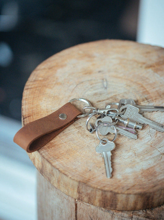 The Real McCaul Leathergoods Keyring Simple Key Loop Australian Made Australian Owned Leather Key Fob Holder Belt Hook Made In Australia