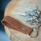 The Real McCaul Leathergoods Keyring Vintage Brown / Silver Simple Key Loop Australian Made Australian Owned Leather Key Fob Holder Belt Hook Made In Australia