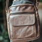 The Real McCaul Leathergoods Manbag Marble Brown / Cowhide Sydney Crossbody Satchel Australian Made Australian Owned Sydney Manbag Leather- Made In Australia- YKK Zips