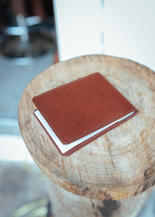 The Real McCaul Leathergoods Mid-Brown Roo NoteBook Cover Australian Made Australian Owned Kangaroo Leather NoteBook Cover Made In Australia