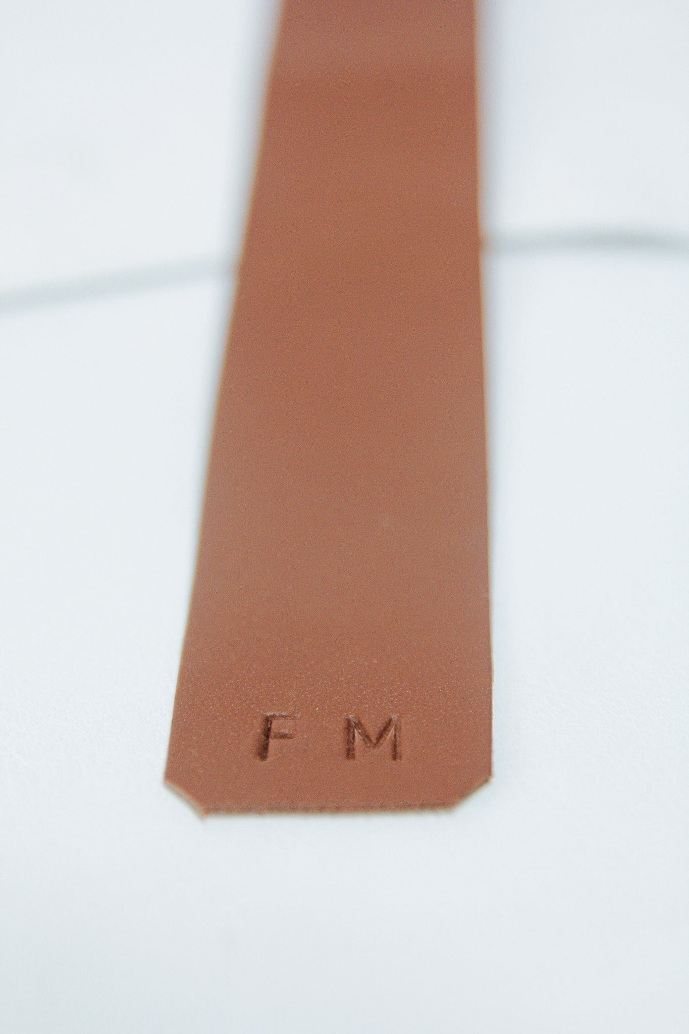 The Real McCaul Leathergoods Mid-Brown / Small Personalised Bookmark Australian Made Australian Owned Personalised Embossed Leather Bookmark Handmade in Australia