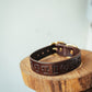 The Real McCaul Leathergoods Personalised Dog Collar 32mm Wide - Dark Brown Australian Made Australian Owned Leather Dog Collar with Brass Fittings- Australian Made