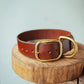 The Real McCaul Leathergoods Personalised Dog Collar 38mm Wide - Cognac Australian Made Australian Owned Leather Dog Collar with Brass Fittings- Australian Made