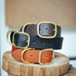 The Real McCaul Leathergoods Personalised Dog Collar 38mm Wide - Tan Australian Made Australian Owned Leather Dog Collar with Brass Fittings- Australian Made