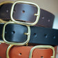 The Real McCaul Leathergoods Personalised Dog Collar 38mm Wide - Tan Australian Made Australian Owned Leather Dog Collar with Brass Fittings- Australian Made