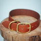 The Real McCaul Leathergoods Personalised Dog Collar 38mm Wide - Tan Australian Made Australian Owned Leather Dog Collar with Brass Fittings- Australian Made