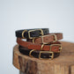 The Real McCaul Leathergoods Pet Collars & Harnesses Classic Dog Collar - 15mm - Dark Brown Australian Made Australian Owned Leather Dog Collar with Brass Fittings- Australian Made