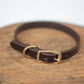 The Real McCaul Leathergoods Pet Collars & Harnesses Classic Dog Collar - 15mm - Dark Brown Australian Made Australian Owned Leather Dog Collar with Brass Fittings- Australian Made
