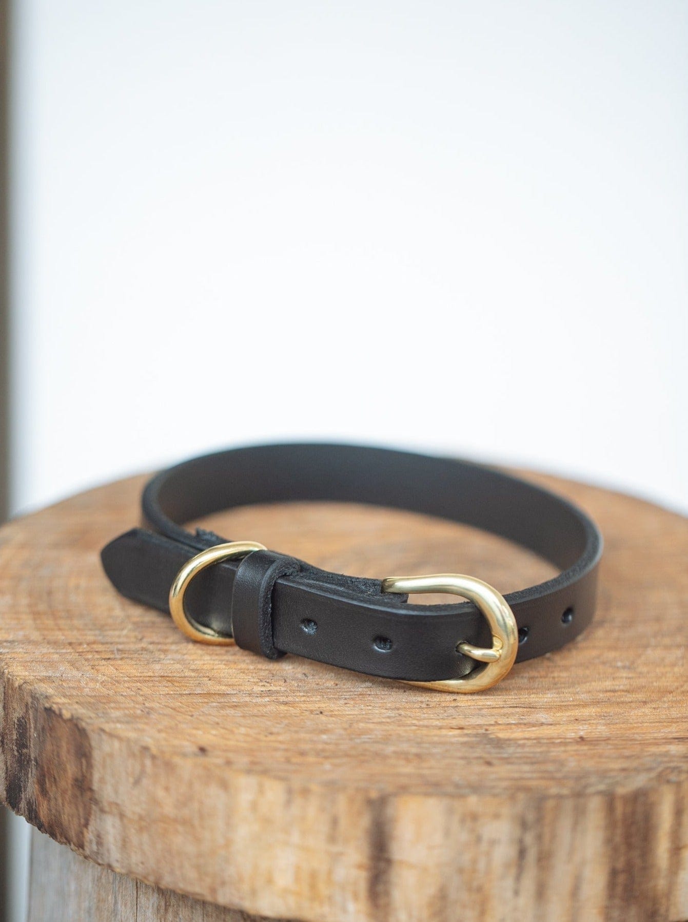 The Real McCaul Leathergoods Pet Collars & Harnesses Classic Dog Collar - 20mm - Black Australian Made Australian Owned Leather Dog Collar with Brass Fittings- Australian Made