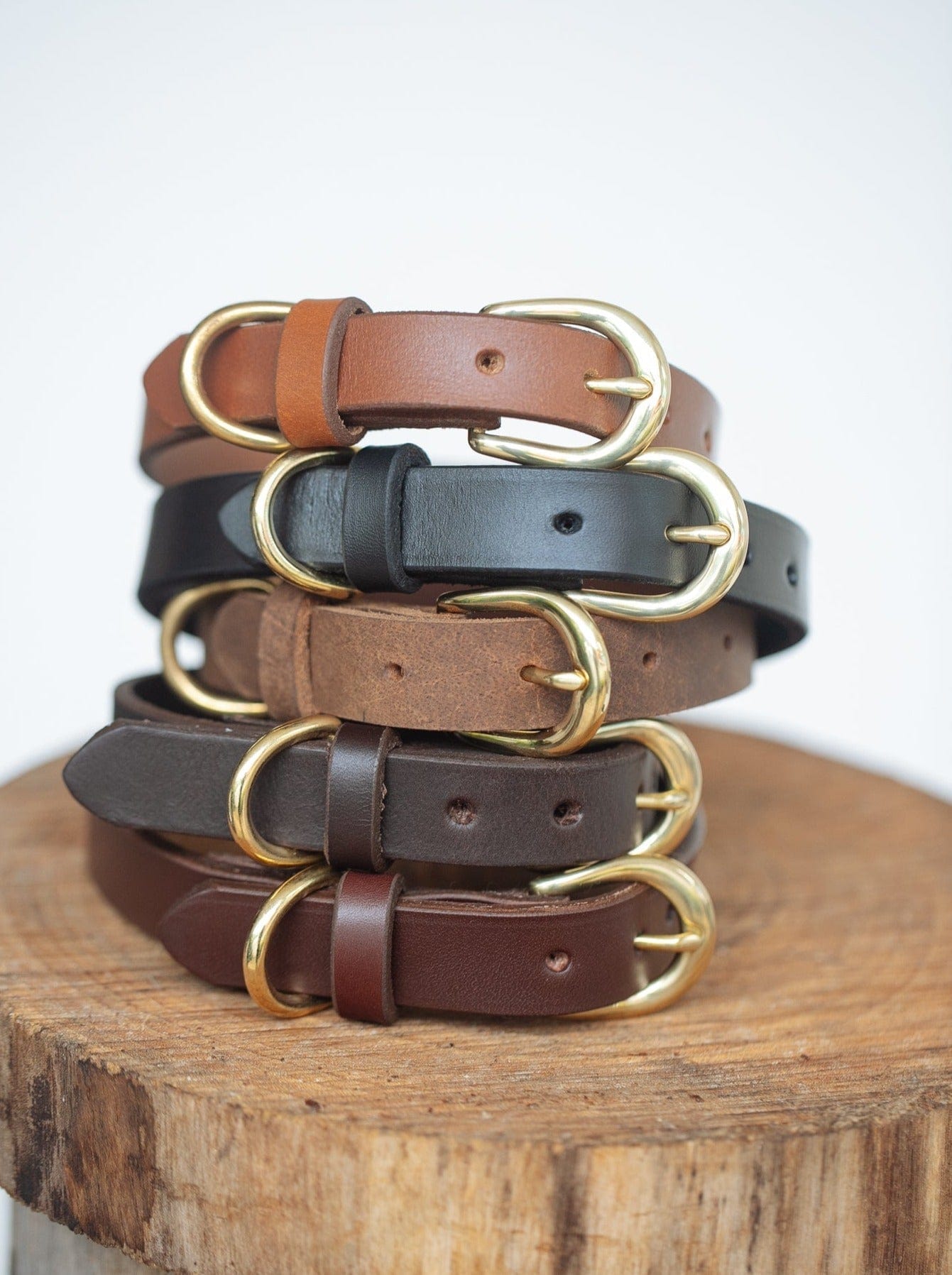 The Real McCaul Leathergoods Pet Collars & Harnesses Classic Dog Collar - 20mm - Black Australian Made Australian Owned Leather Dog Collar with Brass Fittings- Australian Made