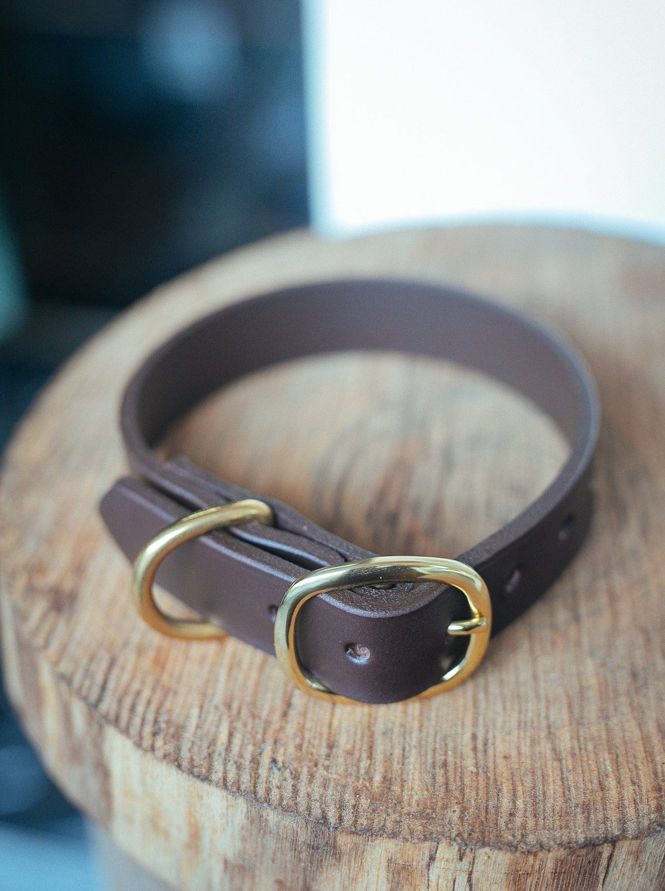 The Real McCaul Leathergoods Pet Collars & Harnesses Classic Dog Collar - 25mm - Dark Brown Australian Made Australian Owned Australian Made Dog Collar - Solid Leather with Brass
