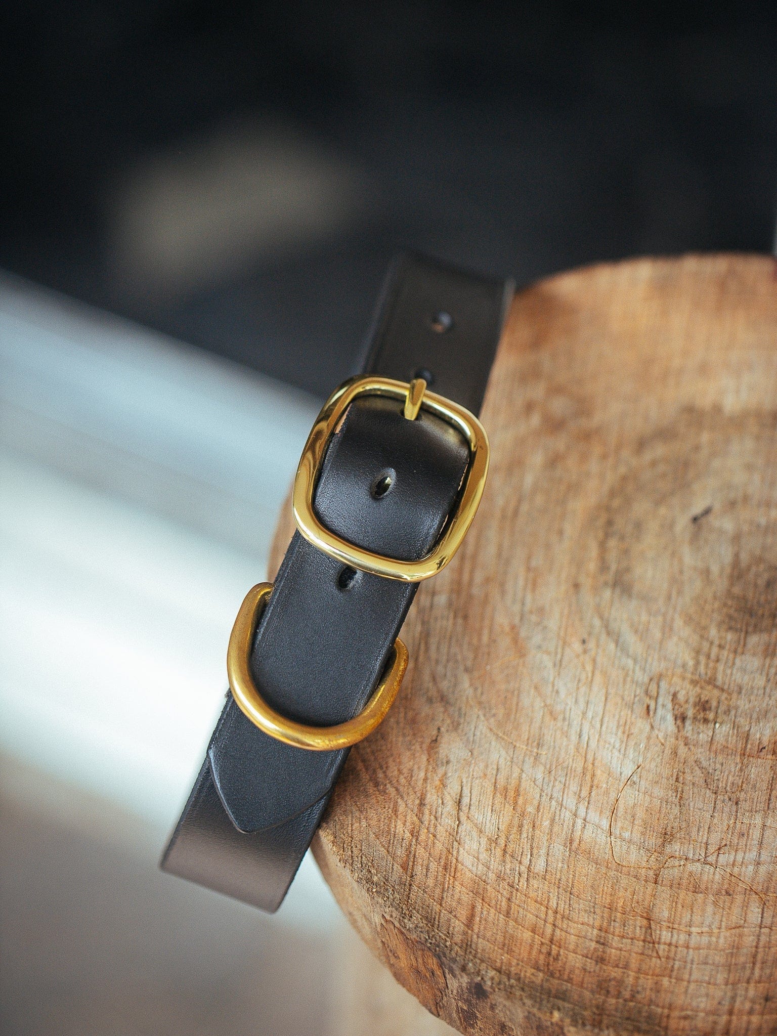 The Real McCaul Leathergoods Pet Collars & Harnesses Classic Dog Collar - 32mm - Black Australian Made Australian Owned Leather Dog Collar with Brass Fittings- Australian Made