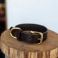 The Real McCaul Leathergoods Pet Collars & Harnesses Classic Dog Collar - 32mm - Dark Brown Australian Made Australian Owned Leather Dog Collar with Brass Fittings- Australian Made