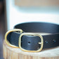 The Real McCaul Leathergoods Pet Collars & Harnesses Classic Dog Collar - 38mm - Black Australian Made Australian Owned Leather Dog Collar with Brass Fittings- Australian Made