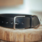 The Real McCaul Leathergoods Pet Collars & Harnesses Classic Dog Collar - 38mm - Black Australian Made Australian Owned Leather Dog Collar with Brass Fittings- Australian Made