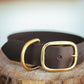 The Real McCaul Leathergoods Pet Collars & Harnesses Classic Dog Collar - 38mm - Dark Brown Australian Made Australian Owned Leather Dog Collar with Brass Fittings- Australian Made