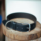 The Real McCaul Leathergoods Pet Collars & Harnesses Classic Dog Collar - Stitched - 38mm - Black Australian Made Australian Owned Leather Dog Collar with Brass Fittings- Australian Made