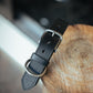 The Real McCaul Leathergoods Pet Collars & Harnesses Classic Dog Collar - Stitched - 38mm - Black Australian Made Australian Owned Leather Dog Collar with Brass Fittings- Australian Made