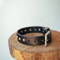 The Real McCaul Leathergoods Pet Collars & Harnesses Classic Studded Dog Collar - 30mm - Black Australian Made Australian Owned Leather Dog Collar with Brass Fittings- Australian Made