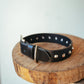 The Real McCaul Leathergoods Pet Collars & Harnesses Classic Studded Dog Collar - 30mm - Black Australian Made Australian Owned Leather Dog Collar with Brass Fittings- Australian Made