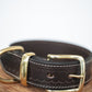 The Real McCaul Leathergoods Pet Collars & Harnesses Deluxe Rancher Dog Collar - 38mm - Dark Brown Australian Made Australian Owned Leather Dog Collar with Brass Fittings- Australian Made