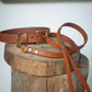 The Real McCaul Leathergoods Pet Collars & Harnesses Dog Collar & Leash Set - 30mm Wide - Tan Australian Made Australian Owned Leather Dog Collar and Lead with Brass Fittings- Australian Made