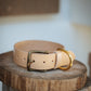 The Real McCaul Leathergoods Pet Collars & Harnesses Medium (40-49cm) / Antique Brass Classic Dog Collar - 38mm - Natural Australian Made Australian Owned Leather Dog Collar with Brass Fittings- Australian Made