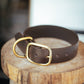 The Real McCaul Leathergoods Pet Collars & Harnesses Medium (40-49cm) / Brass Classic Dog Collar - 38mm - Dark Brown Australian Made Australian Owned Leather Dog Collar with Brass Fittings- Australian Made