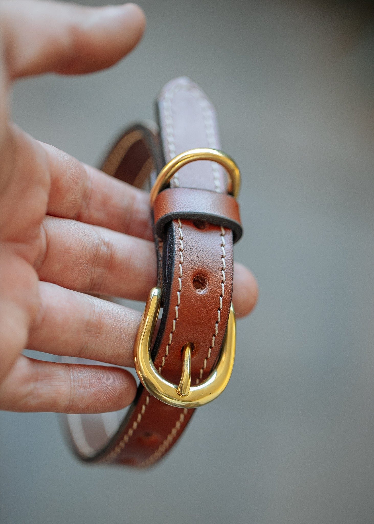 The Real McCaul Leathergoods Pet Collars & Harnesses Rancher Dog Collar - 20mm - Tan Australian Made Australian Owned Australian Made Dog Collar - Solid Leather with Brass